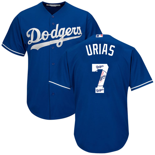Dodgers #7 Julio Urias Blue Team Logo Fashion Stitched MLB Jersey - Click Image to Close